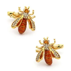 Golden wasps - crystal cufflinks
