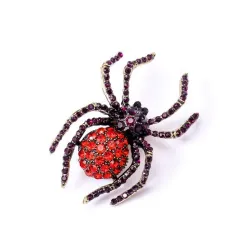 Spider brooch - with crystal decorations