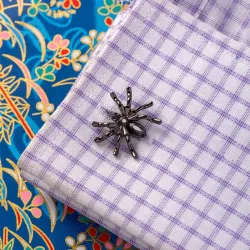GemelosSpider cufflinks - rhodium plated / black gun plated