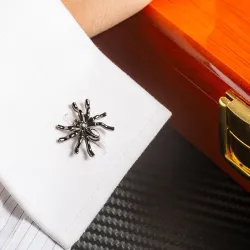 GemelosSpider cufflinks - rhodium plated / black gun plated