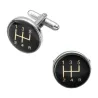 Round car gear - metal cufflinks