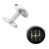 Round car gear - metal cufflinks