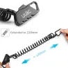 Mini lucchetto per bicicletta - antifurto - corda estensibile - combinazione a 3 cifre - 1200mm