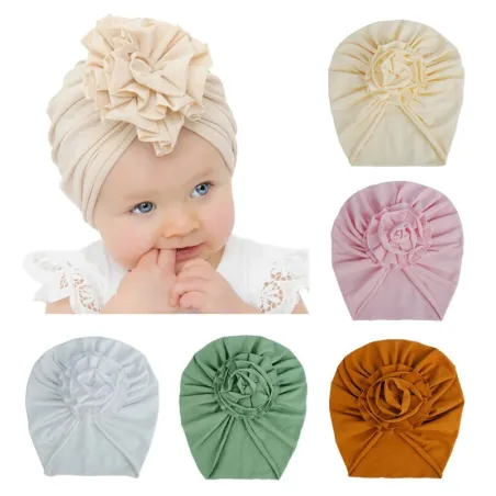 Chapeau fin / turban avec nœud fleur - pour les filles