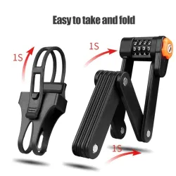 Bicycle anti theft lock - foldable - 4 digit password