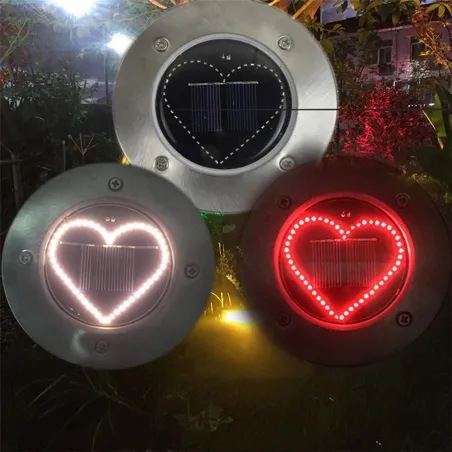 Heart shaped - solar panel lights - lawn / porch / patio