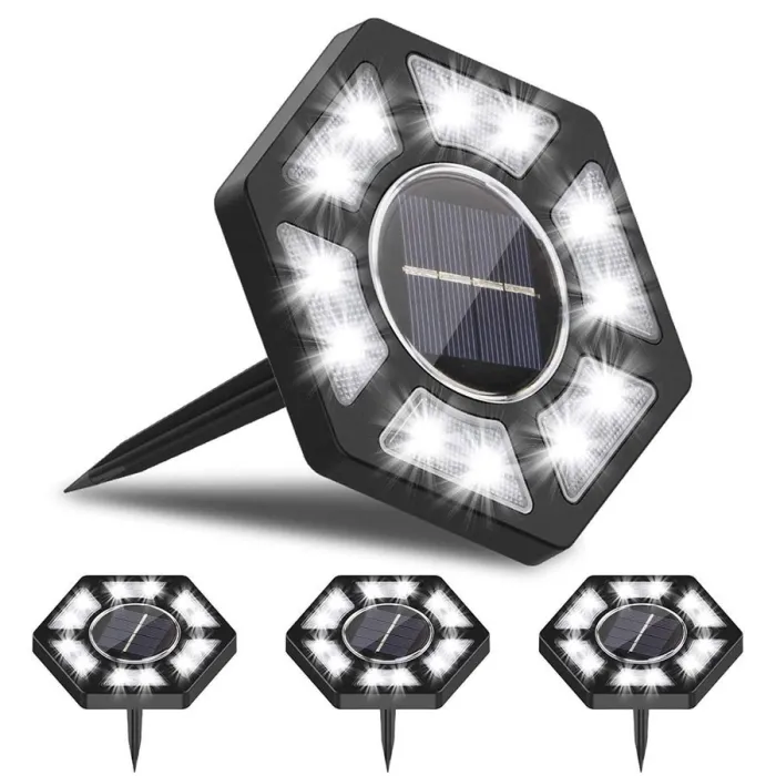 Solar tuinlamp - grondlamp - waterdicht - LED - zeshoekig - oprit/gazonSolar verlichting