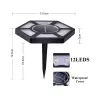 Solar garden light - ground lamp - waterproof - LED - hexagon shaped - driveway / lawn