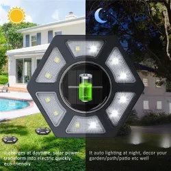 Solar-Gartenleuchte - Bodenlampe - wasserdicht - LED - sechseckig - Auffahrt / Rasen