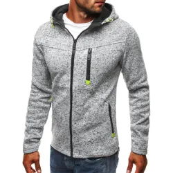 Hoodies & SudaderaSudadera con capucha de algodón para hombre con cremallera