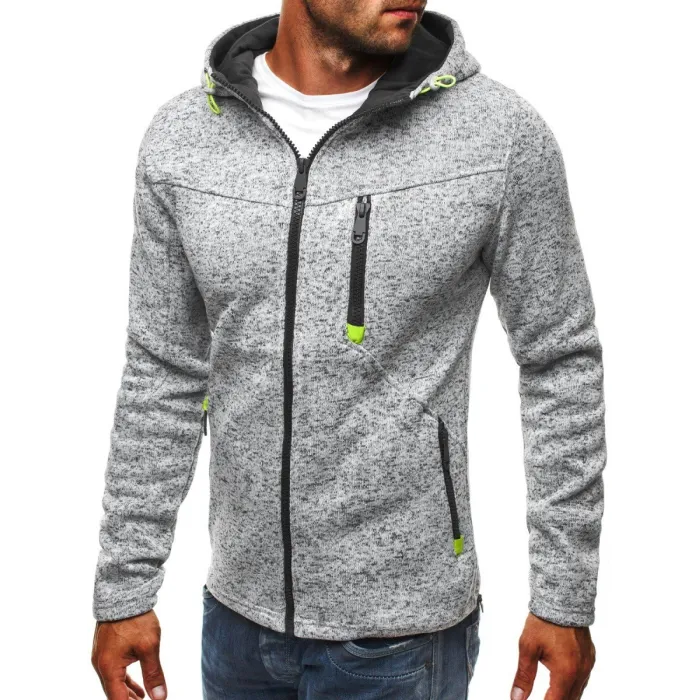 Hoodies & SudaderaSudadera con capucha de algodón para hombre con cremallera