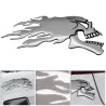 PegatinasCabeza de calavera fantasma cromada 3D - pegatina para coche y moto 2 piezas