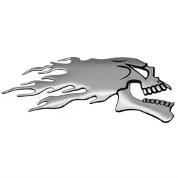 PegatinasCabeza de calavera fantasma cromada 3D - pegatina para coche y moto 2 piezas