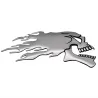 PegatinasCabeza de calavera fantasma cromada 3D - pegatina para coche y moto 2 piezas