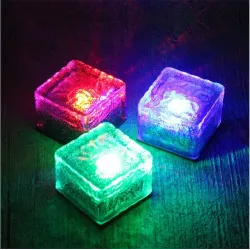 Lampe solaire jardin / allée - brique / pierre de verre - LED