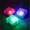 Lampe solaire jardin / allée - brique / pierre de verre - LED