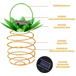 Solar pineapple light - waterproof - LED - garden / outdoor / decoration