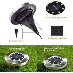 Iluminación solarLámpara de suelo con energía solar - luz de jardín - resistente al agua - LED