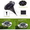Iluminación solarLámpara de suelo con energía solar - luz de jardín - resistente al agua - LED
