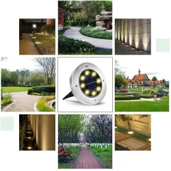 Iluminación solarLámpara de suelo con energía solar - luz de jardín - resistente al agua - LED