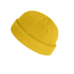 Knitted warm hat - short - ribbed - unisex