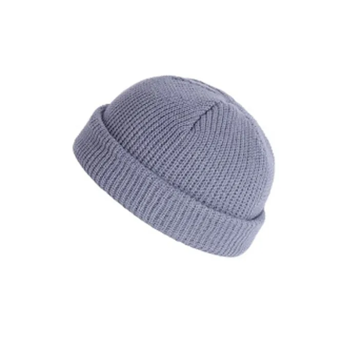 Knitted warm hat - short - ribbed - unisex