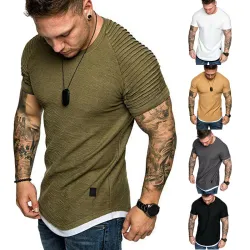 Short sleeve t-shirt - trendy wrinkled design - slim fit