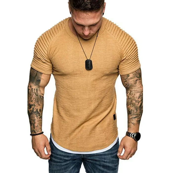 Short sleeve t-shirt - trendy wrinkled design - slim fit