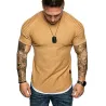 T-shirt z krótkim rękawem - modny marszczony fason - slim fitT-shirt