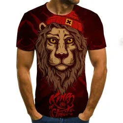 Modernes Kurzarm-T-Shirt - mit 3D-Tierdruck