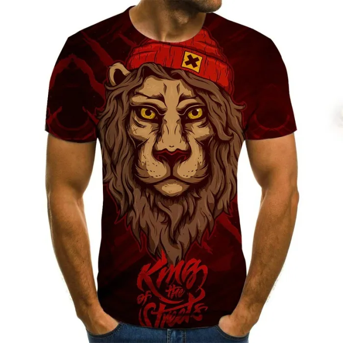 Modern t-shirt met korte mouwen - met 3D dierenprintT-Shirts