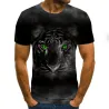 T-shirt tendance à manches courtes - avec imprimé abstrait 3D - style punk