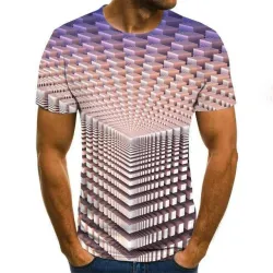 3D geometric print - classic short sleeve t-shirt