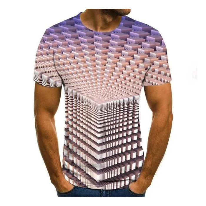3D geometric print - classic short sleeve t-shirt
