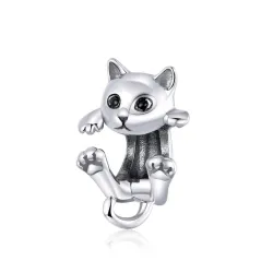 Kleines Kätzchen - Anhänger / Charme für Armband - 925er Sterling Silber