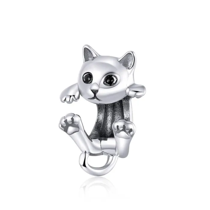 Kleines Kätzchen - Anhänger / Charme für Armband - 925er Sterling Silber