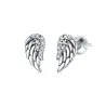 WOSTU sterling silver stud earrings - angel wings design for women - gift