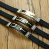Metal cross bracelet - stainless steel - adjustable