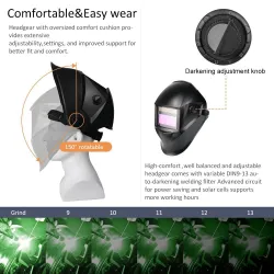 Selbstverdunkelnder Solarschweißhelm - Filter - MIG / MMA / WIG