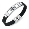 PulserasPulsera de silicona con cruz hueca - acero inoxidable - galvanizada - ajustable