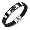 PulserasPulsera de silicona con cruz hueca - acero inoxidable - galvanizada - ajustable