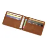 Slim leather wallet - unisex - for business / credit cards / money holder - RFID protected