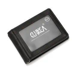 Cienki skórzany portfel - unisex - na wizytówki / karty kredytowe / etui na pieniądze - chroniony RFIDPortfele