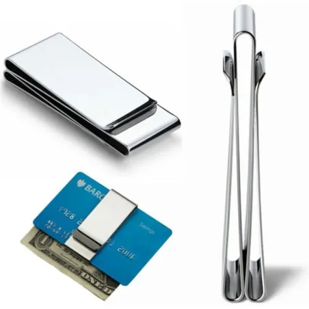 Metal clip - for money / credit cards - stainless steel walletWallets