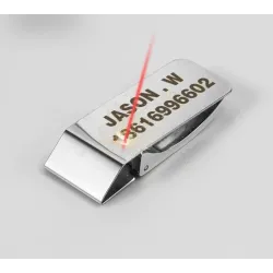 Money / credit cards holder / metal clip - stainless steel - custom made engraving