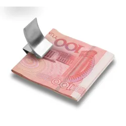 Geld / creditcardhouder / metalen clip - roestvrij staal - op maat gemaakte gravurePortemonnee