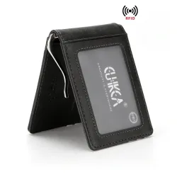 Cienki skórzany portfel - unisex - na wizytówki / karty kredytowe / etui na pieniądze - chroniony RFIDPortfele