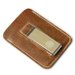 Genuine leather money Clip - metal - slim fit to carry
