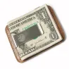 Slim leather wallet - with metal clip - money holder