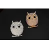 Crystal brooch with pearl owl